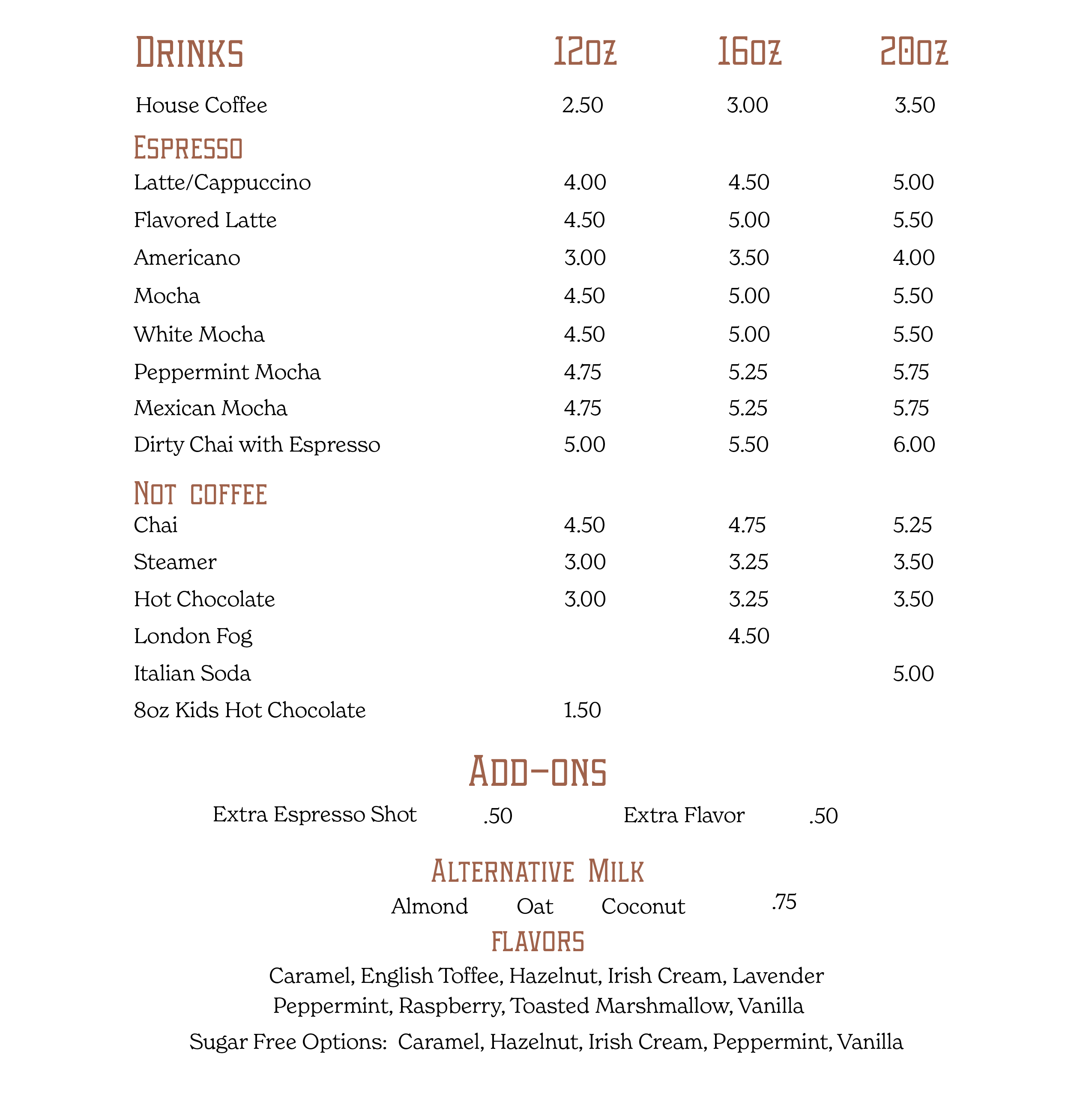 drink webpage